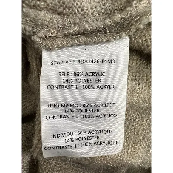 Ryu Sweater Dress Womens XL Beige Cowl Neck Lace Hem Boho Feminine Artsy - Picture 7 of 14